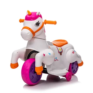 2026 New Electric Motorcycle for Kids Princess Horse Unicorn Style Plastic Battery Power Ride-on Toy Car for Age 2 to 4 Years