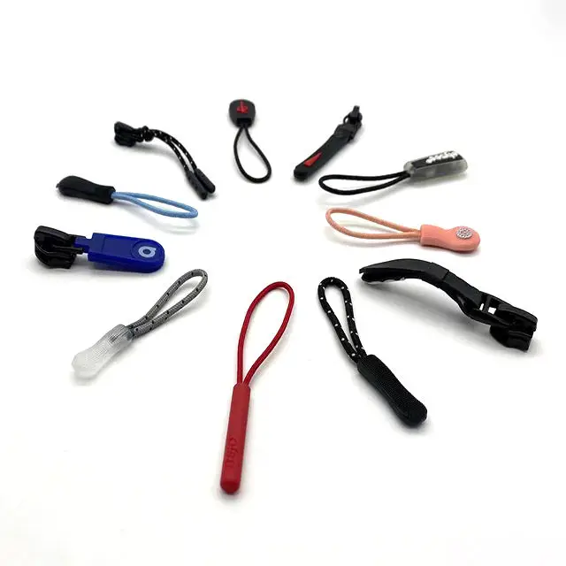 Hengda Best-Selling Customized Brand Logo Silicone Zipper Pull Durable Zip Tags Cord Puller