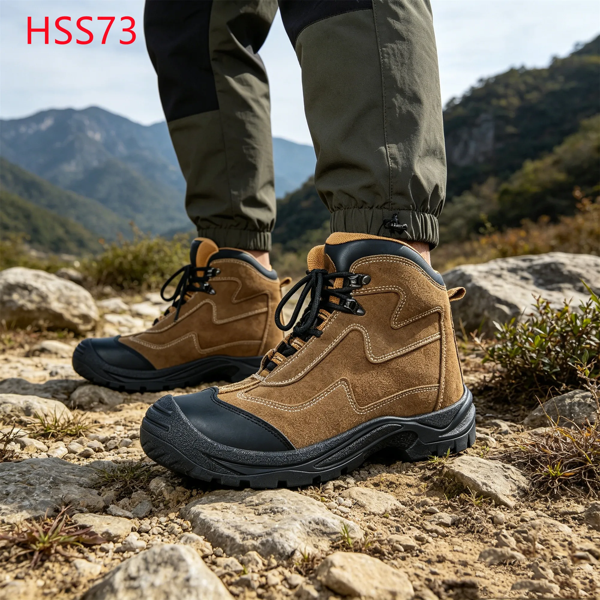 LXG,Deep Traction Lugs Outdoor Hiking Boots Popular in Costa Rica Ridge Walking Safety Toe Insert Security Trainer Shoes HSS73