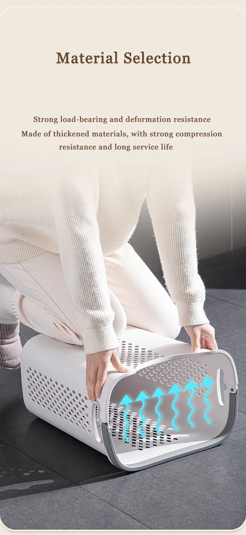 Portable Sorter Laundry Bins Dirty Clothes Organizer Plastic Storage