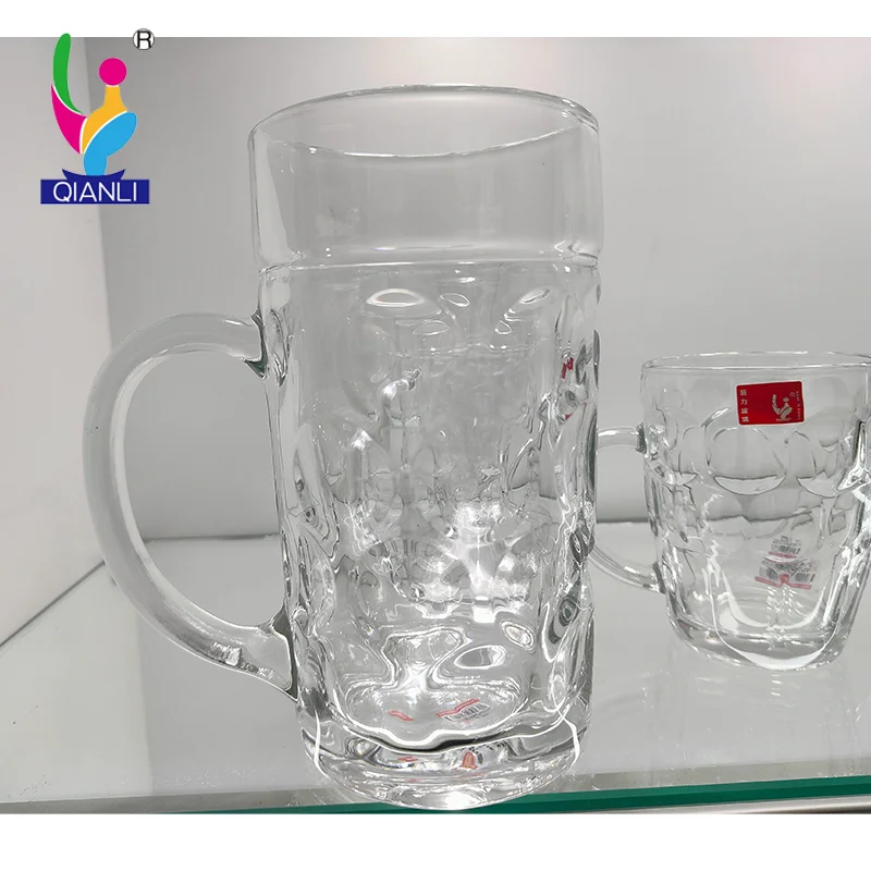 Big Beer Mugs 1300ml Glass Mug Cup Thick Bottom Handle Good Quality