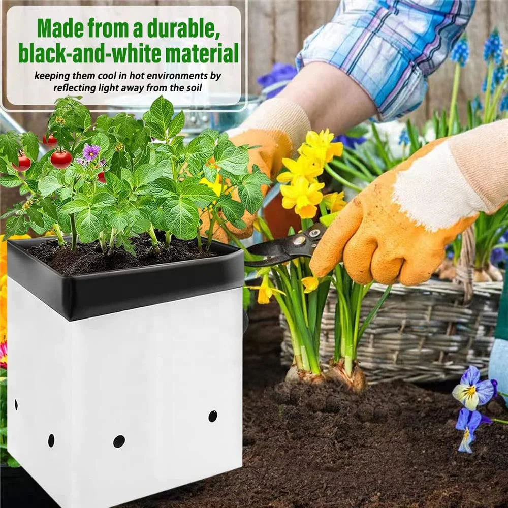 1/2/3/5/7  Gallon Anti-UV Plastic Nursery Bag Black Open Top Polyethylene Grow Bag for Greenhouse Planting