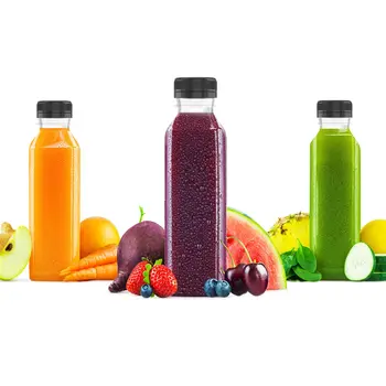 Eco-friendly 100ml 250ml 300ml 350ml 400ml 500ml Round And Square Plastic Bottles For Juice