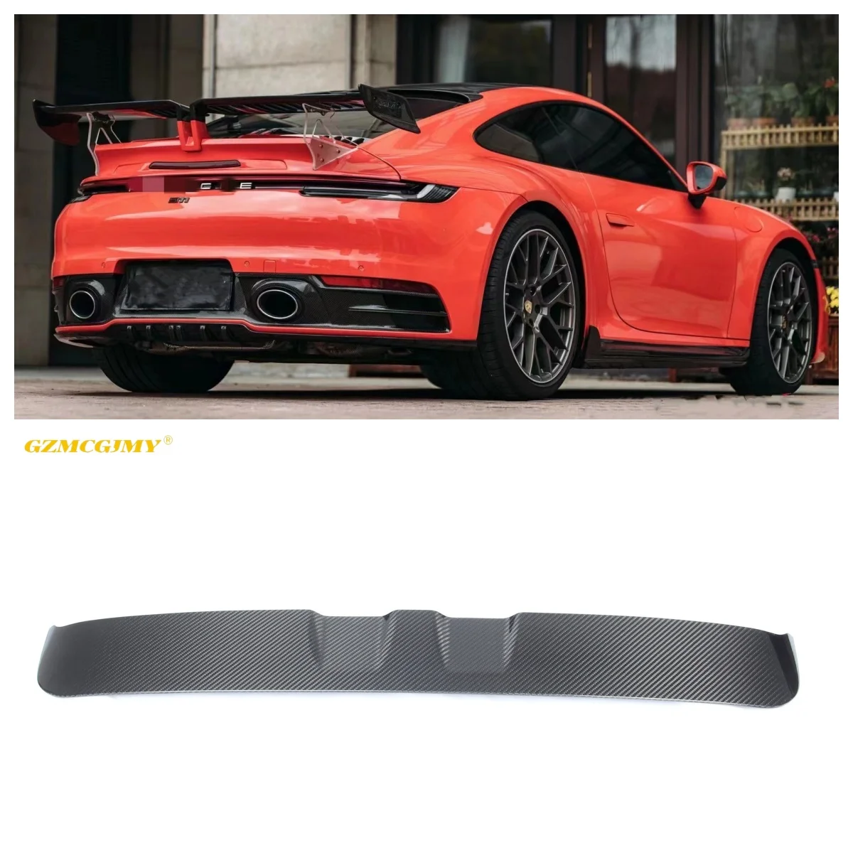 992 T Style Dry Carbon Fiber Top Wing Spoiler For Porsche 992