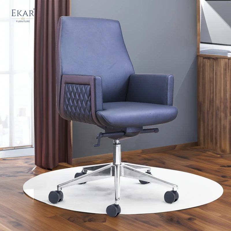 Executive Top-Grain Leather Office Chair with Padded Armrests - Premium Comfort Ergonomic Design factory