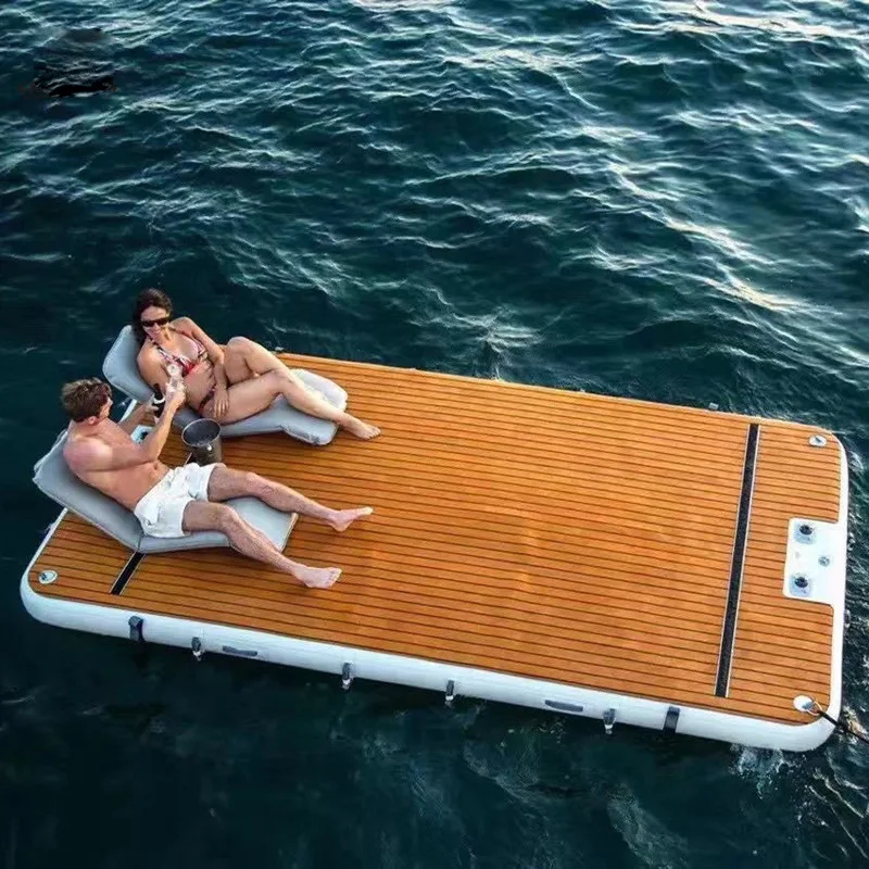 Ponte Lago Gonfiabile 6x8 Piedi - Swim Deck Antiscivolo Con Pompa Aria (usato Ottimo Stato)