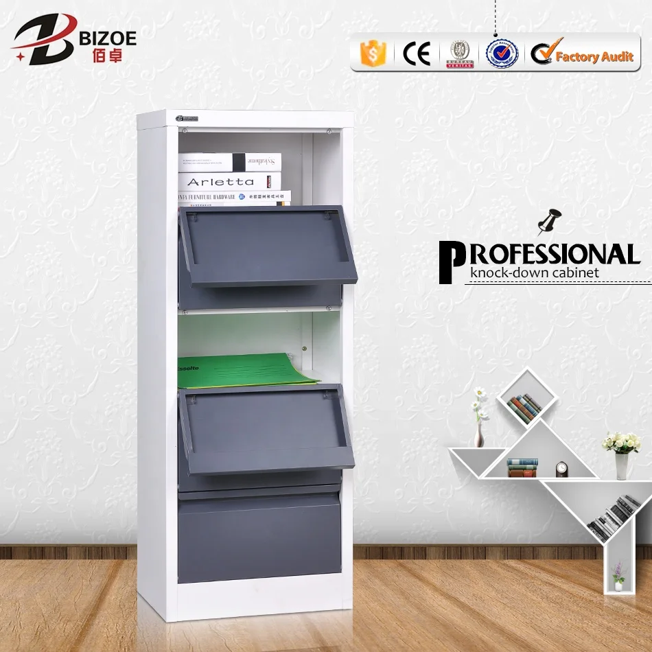 Lightweight Modern Metal Book Notebook Storage Cabinet Foldable for Home Office School Hotel Hospital for Baseball Card Comic