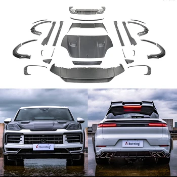 Best MSY-kit dry carbon fiber front lip rear lip wheel arches spoiler engine hood fender for porsche cayenne 9Y0.2 2024-