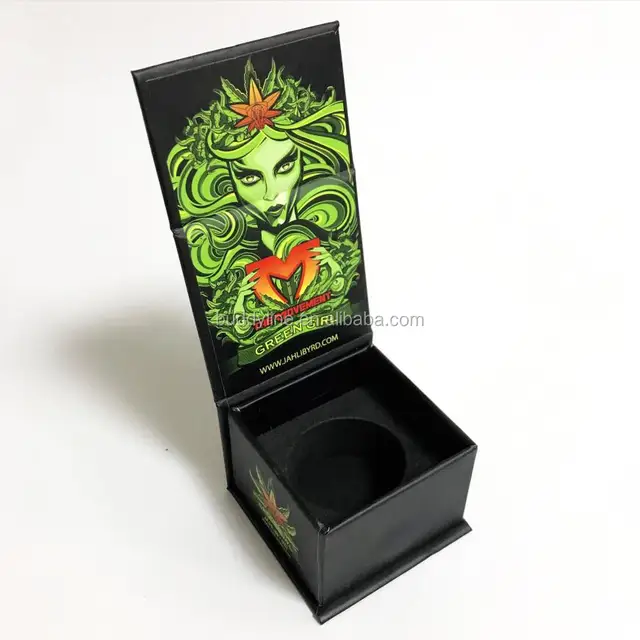 2022 Hot Sale Custom Eco Friendly Luxury Magnetic Closure boxes Gift box Packaging for 3g 5g Glass square roundJar