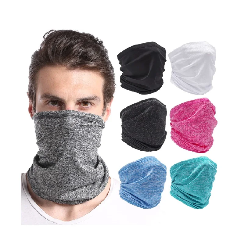 Customised Logo Sublimation Outdoor Neck Gaitor Satin Face Mask Head Scarf Bandanas Men s Tube Bandana Neck Gaiter with Ear Loop
