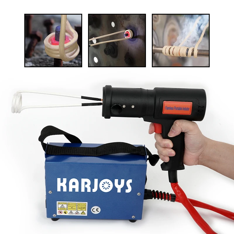 1500W Handheld Induction Heater Fast Heating Bolt Removal Tools Flameless Heating Coil Kit for Car Repair and Disassembly