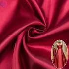 Bridal Fabric 100% Polyester Solid Stretch Shiny Satin Fabric For Wedding Dress