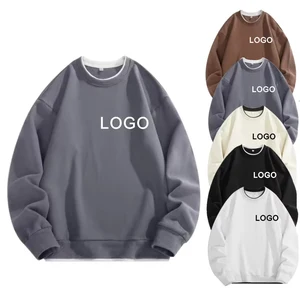 Custom Logo Spring Autumn  Loose Sweatshirt Round Neck Sweatshirts PulloverSleeved Long T-shirt Hip Hop Hoodies Print Embroidery