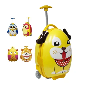 OEM EVA PU Owl Strong Handle PVC Free Bolsos Con Rueda De Ninos Kids Trolley Suitcase with Ears