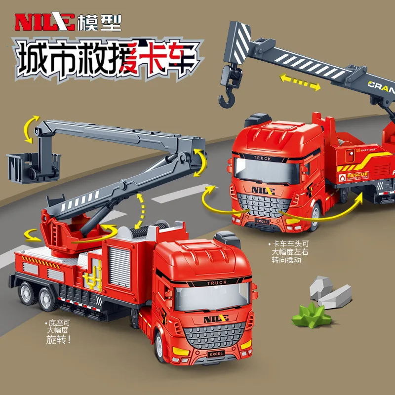 2024 High Quality Inertial Model Rescue Car Toy Fire Truck Simulation 360 Degree Chassis Rotate Friction Fire Engine Toys