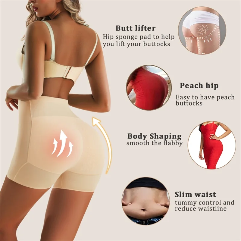 Custom Womens Slimming Plus Size Waist Trainer Shapewear Padded Panties Body Shaper With Butt and Hip Pads details
