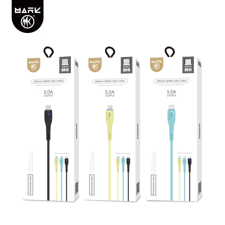 Самый популярный 5А быстрая зарядка Интеллектуальный подсказки световой индикатор мульти телефон зарядки цифровой usb кабель