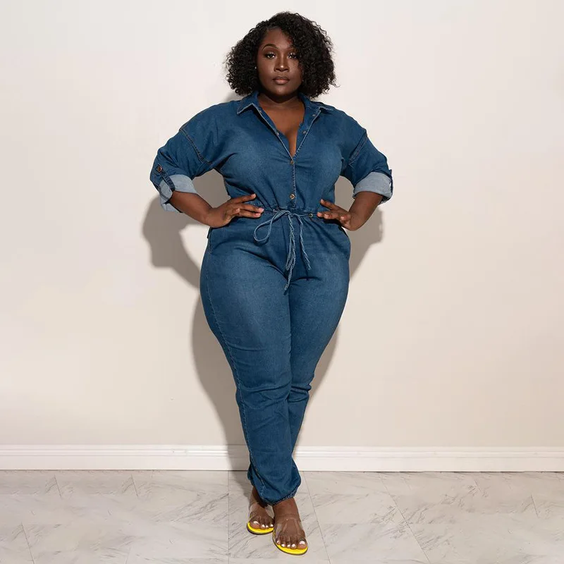 Sleeves Pants One Piece Denim Romper 