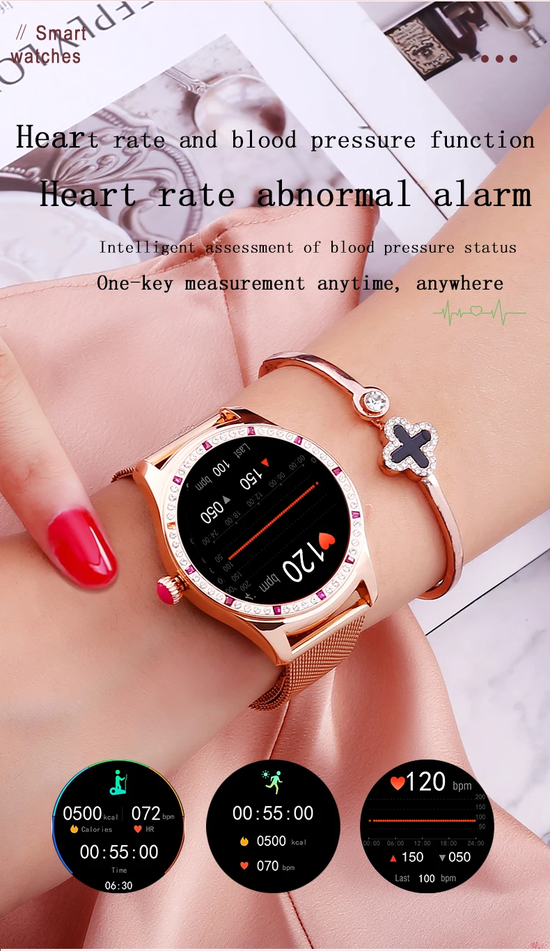 Fashionable Ladies Smart Watch Z71 with BT Call Heart Rate Steel Strap Local Music Play for Android iOS Phone (13).jpg
