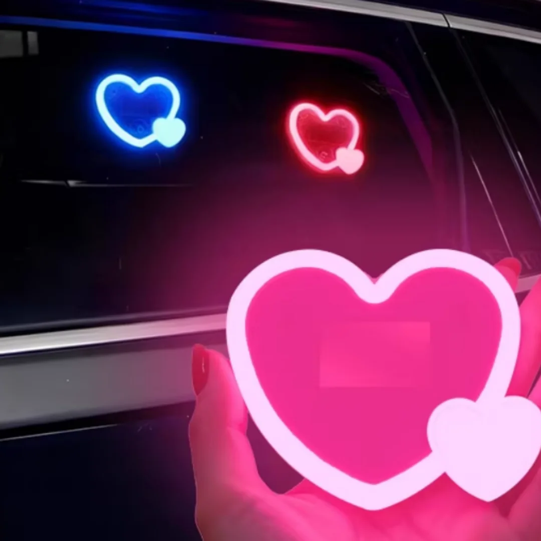 P5 Universal Decorative Light Heart - Shaped Car Safety Adjustable Triangle Window Ambient Light