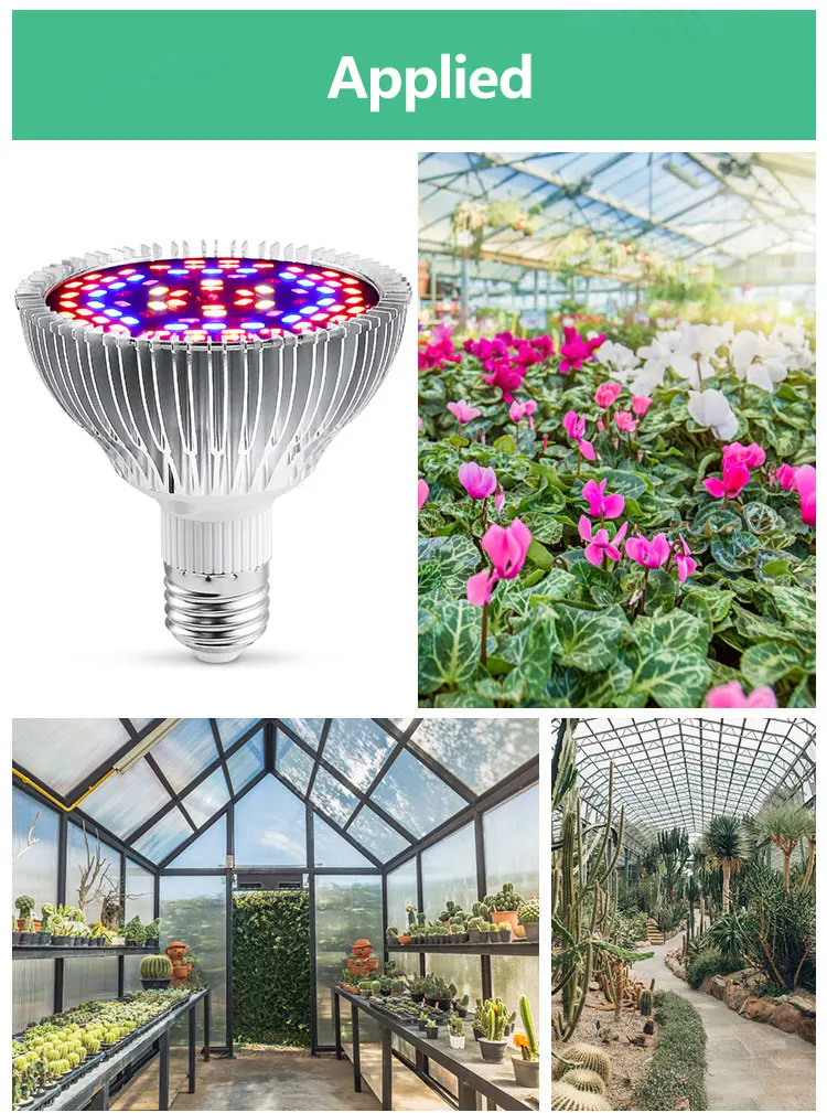 E27 LED Grow Bulbs Full Spectrum UV IR Sunlight Indoor Grow Light Par38 ...