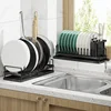 Escurridor de platos y estante para ollas negro