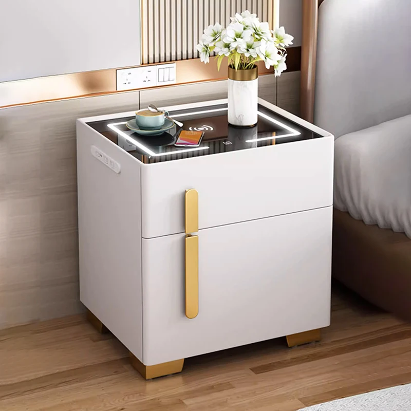 Smart Bedside Table With Fingerprint Lock And Wireless Charging Station ...