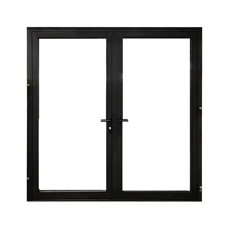 Minglei Custom Simple Design Aluminum Door Soundproof Triple Pane Narrow Aluminum Alloy Frame Casement Door