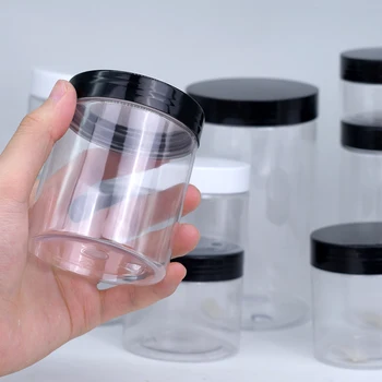 Black Amber Clear Pet Plastic Jar with plastic lid Food Packaging25ml 30ml 50ml 100ml 120ml 200ml 250ml 500ml