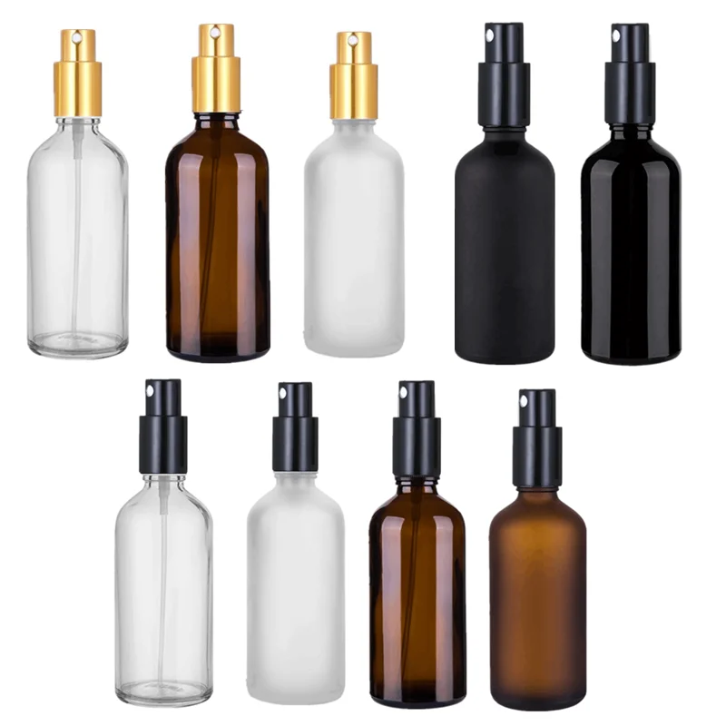 5ml-100ml Frosted Fine Mist Glass Spray Bottle Empty for Perfume and Skin Care Serum Pump Sprayer Carton Packing