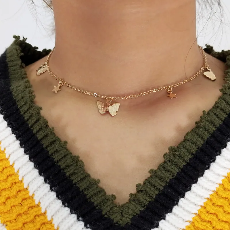 Gold Silver Color Clavicle Chain 