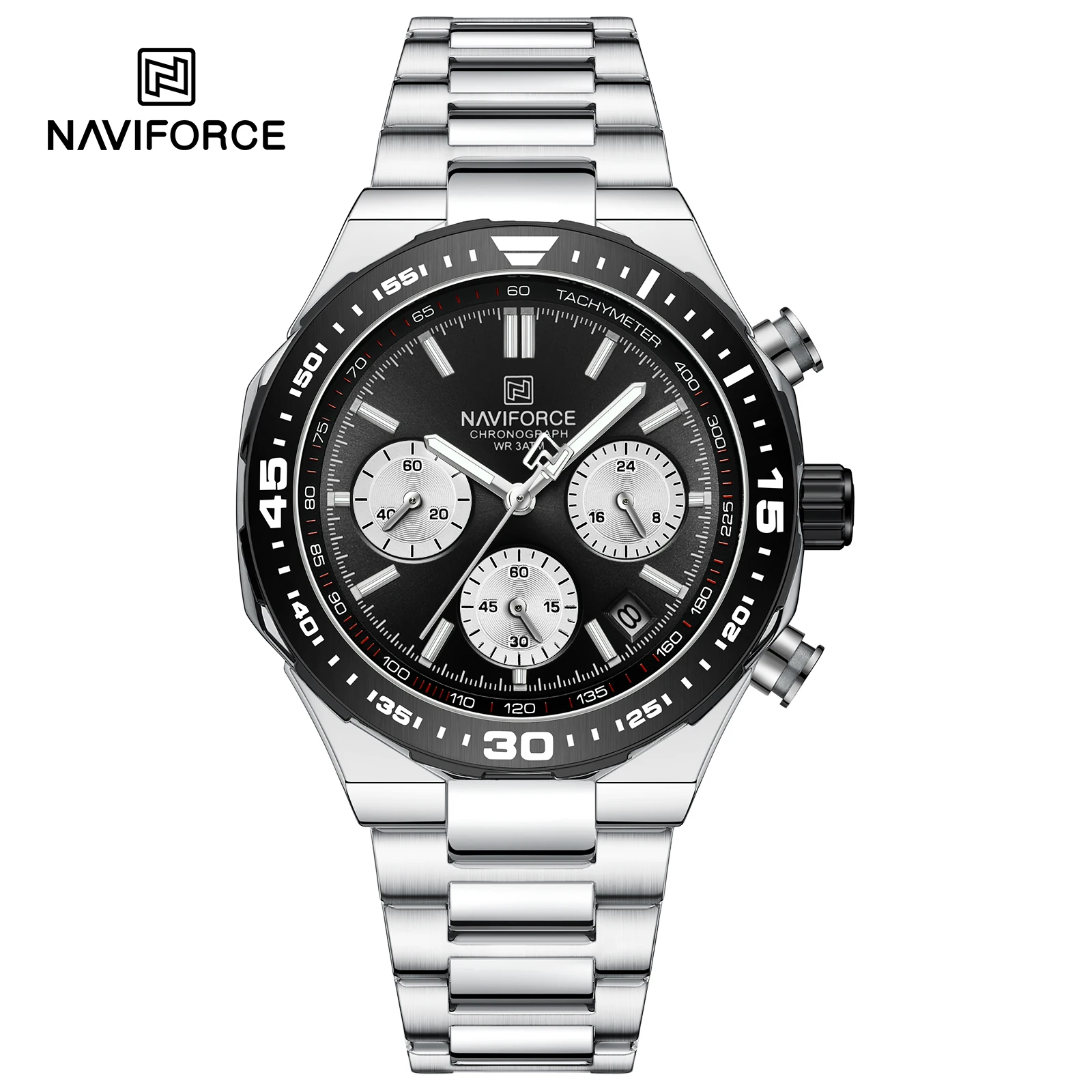 NAVIFORCE 8049 SBS Luxury Men's Watch - Stainless Steel Band