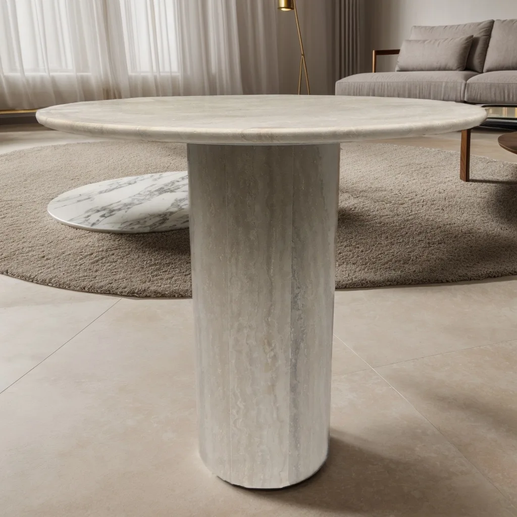 Natural Stone Wabi-Sabi Travertine Coffee Table Marble for Interior