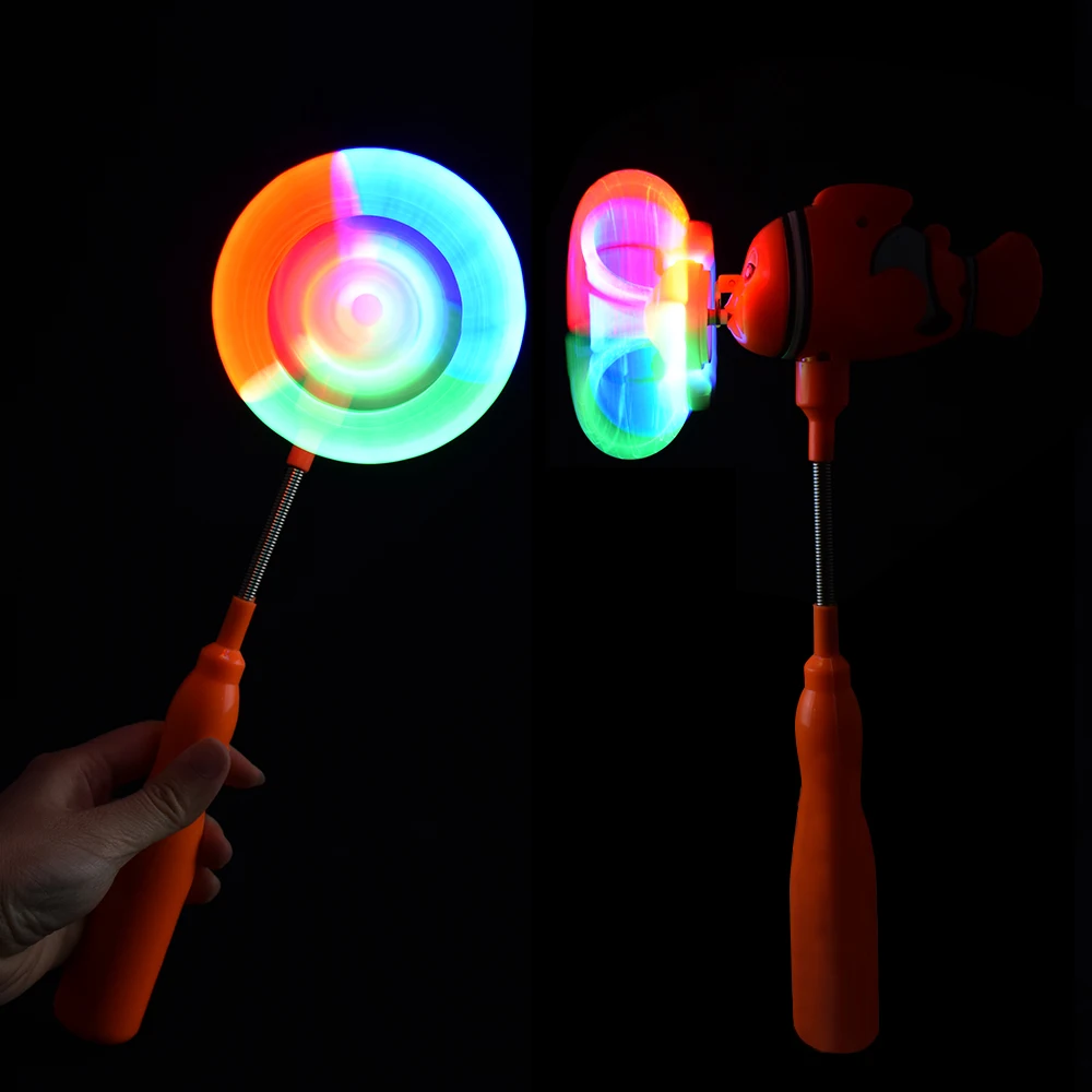 Colorful LED Light-Up Fish Windmill Toy for Kids Flashes and Glows with Magic Windmill Spinner