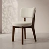 Noce scuro + tessuto in cotone-lino beige