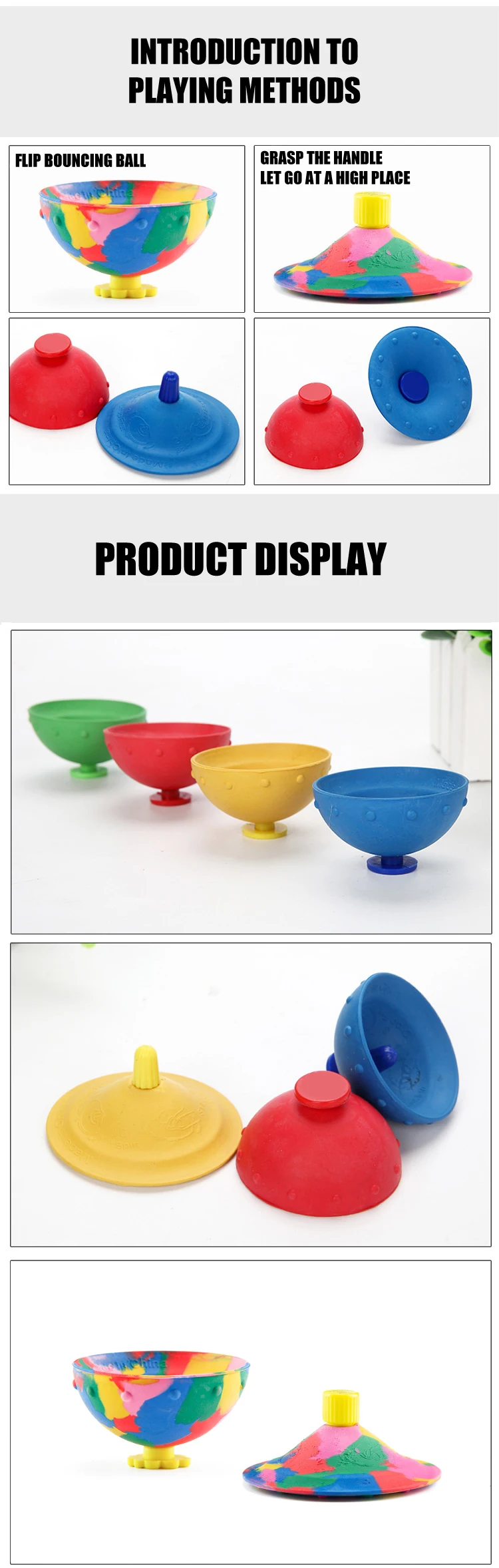 Novelty Squishy Fidget Toys Anti Stress Pop Up Jumping Half Ball