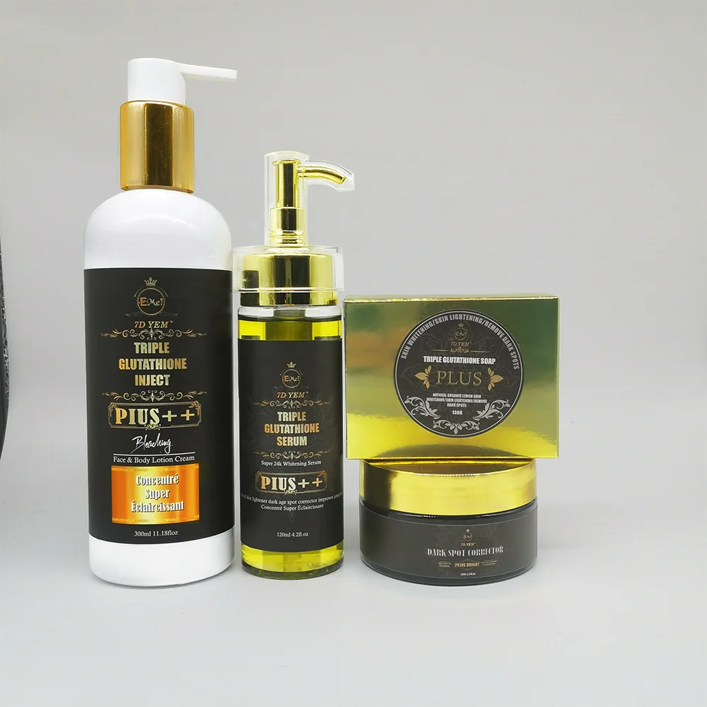 OEM Natural Organic Glutathione Vitamin C Serum Black Spot Face Cream Soap  Glutathione Whitening Skin Care Set