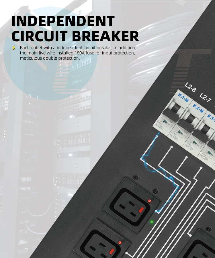 Orient Khóa Pdu Một Pha 3 Pha Khóa 415V C13 C19 Thông Minh Pdu SNMP 125A 160A Đơn Vị Phân Phối Điện Pdu