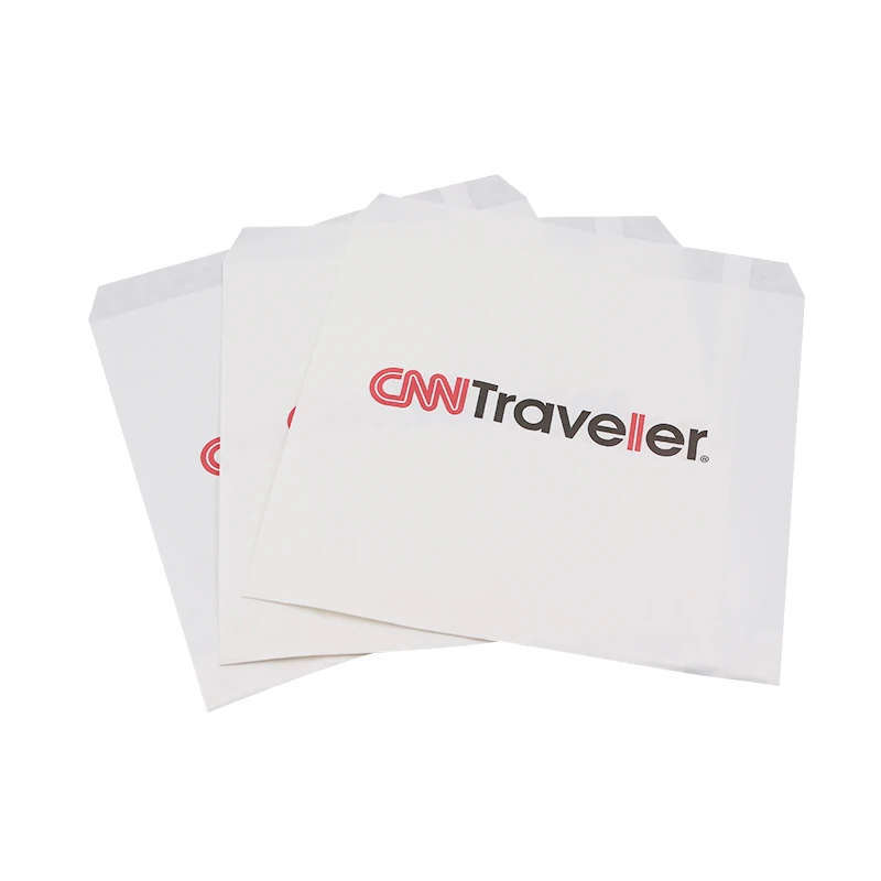 
 Пакет из белой бумаги с плоским острым дном, пакет из бумаги для гамбургеров и закусок с защитой от жира  