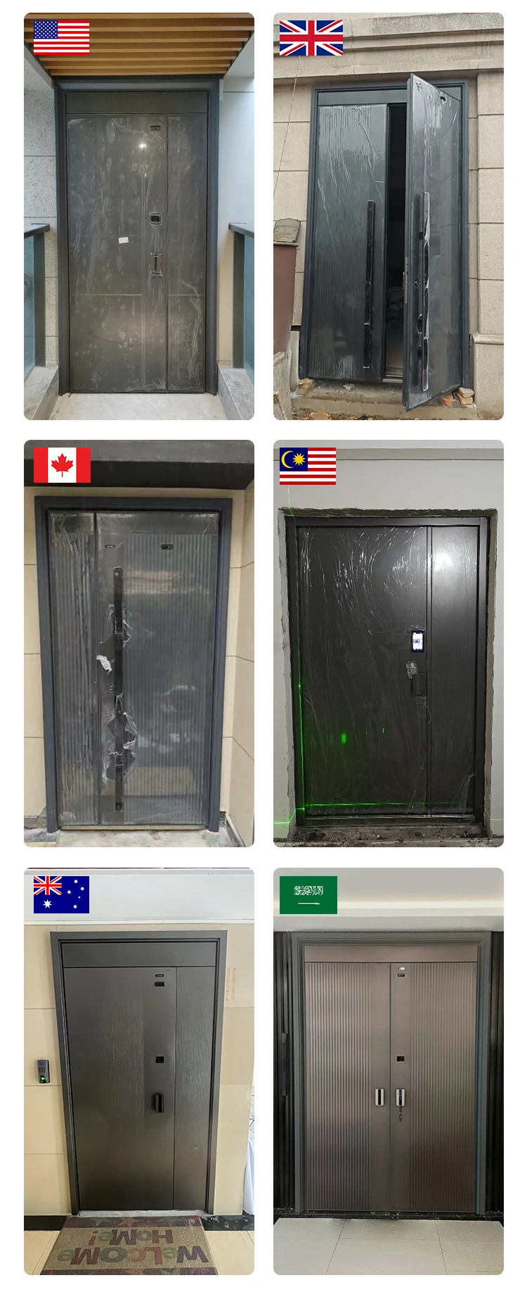 steel entrance door ventilation security for interior exterior hall villa mt1-2