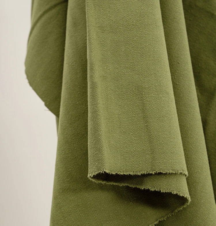 Пользовательский цвет 230gsm армейская зеленая хлопковая ткань в елочку