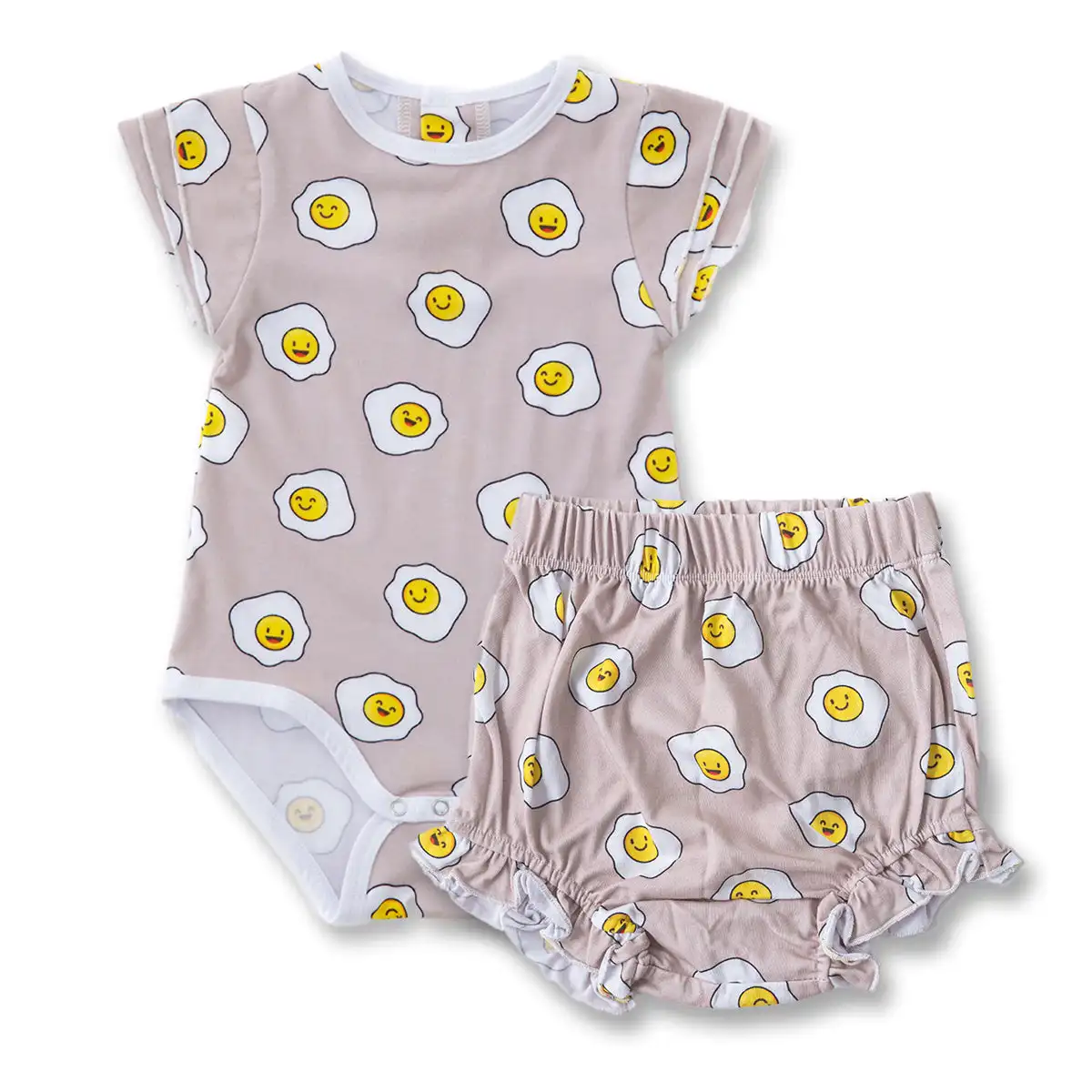 Oem Baby Clothes Ruffle Bodysuit And Bloomer Set 95bamboo 5spendex