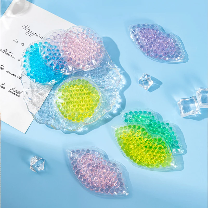 customize round aqua pearls reusable hot and cold compress pack gel ice packs