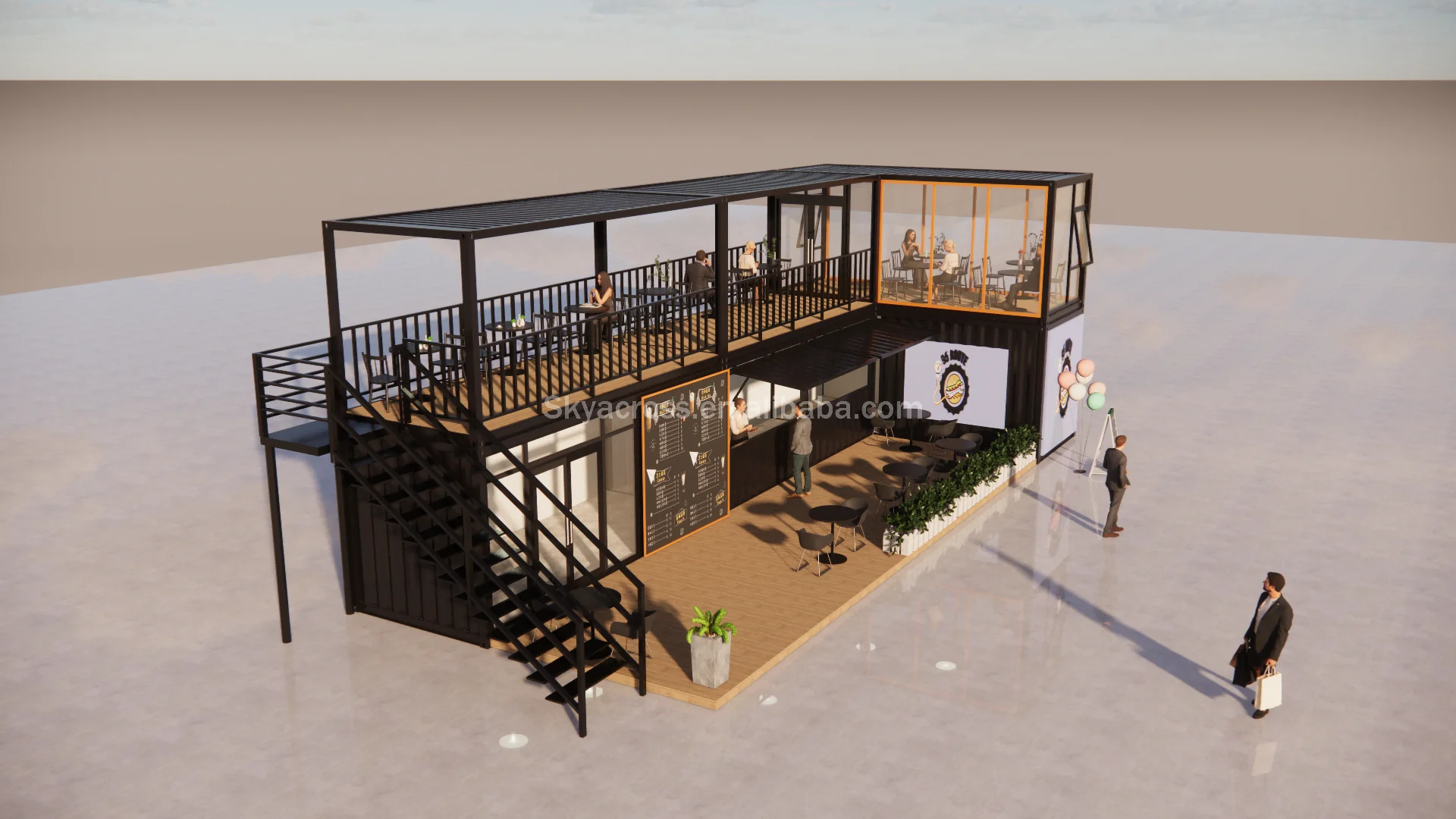 Luxury Shipping Container House for Mobile Restaurants