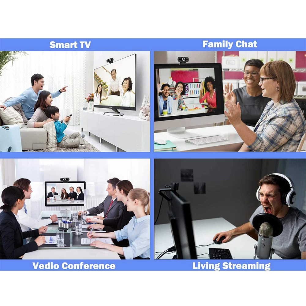 Auto Tracking Webcam Cameras Chatroulette Web Cam 1080p 2k Webcams Full Hd for Desktop Pc Price Live Streaming Computer Usb Came
