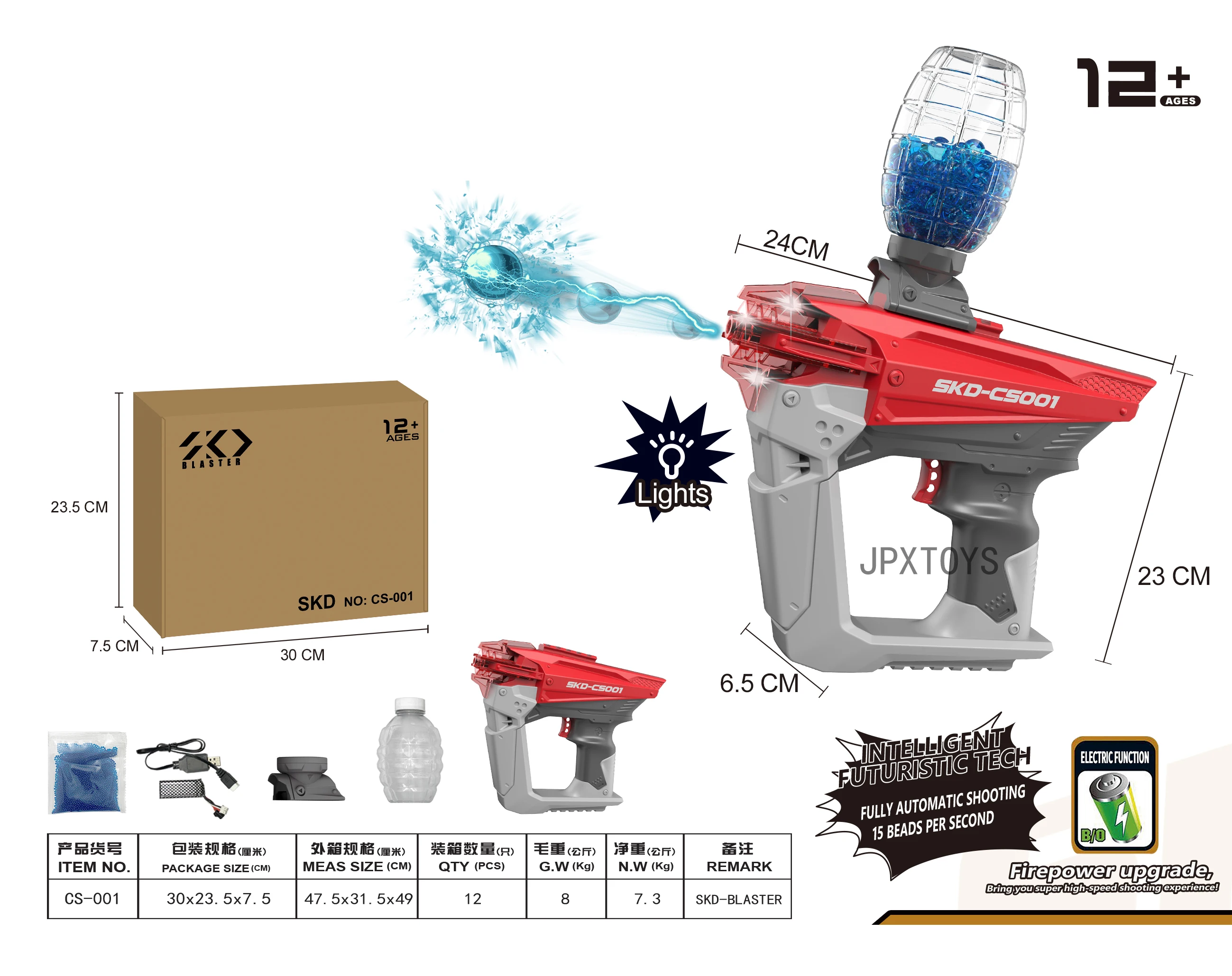 Электрическая Светодиодная лампа agreat skd флуоресцентные лампы ak 47 uzi spyr a водяные гелевые бластеры p90 Электрический наружный пистолет