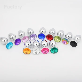 Factory Wholesale Silver Anal Plug Stainless Steel with Jewel Cheap Anal Sex Toys Dilator Multi Size Crystal Butt Plug