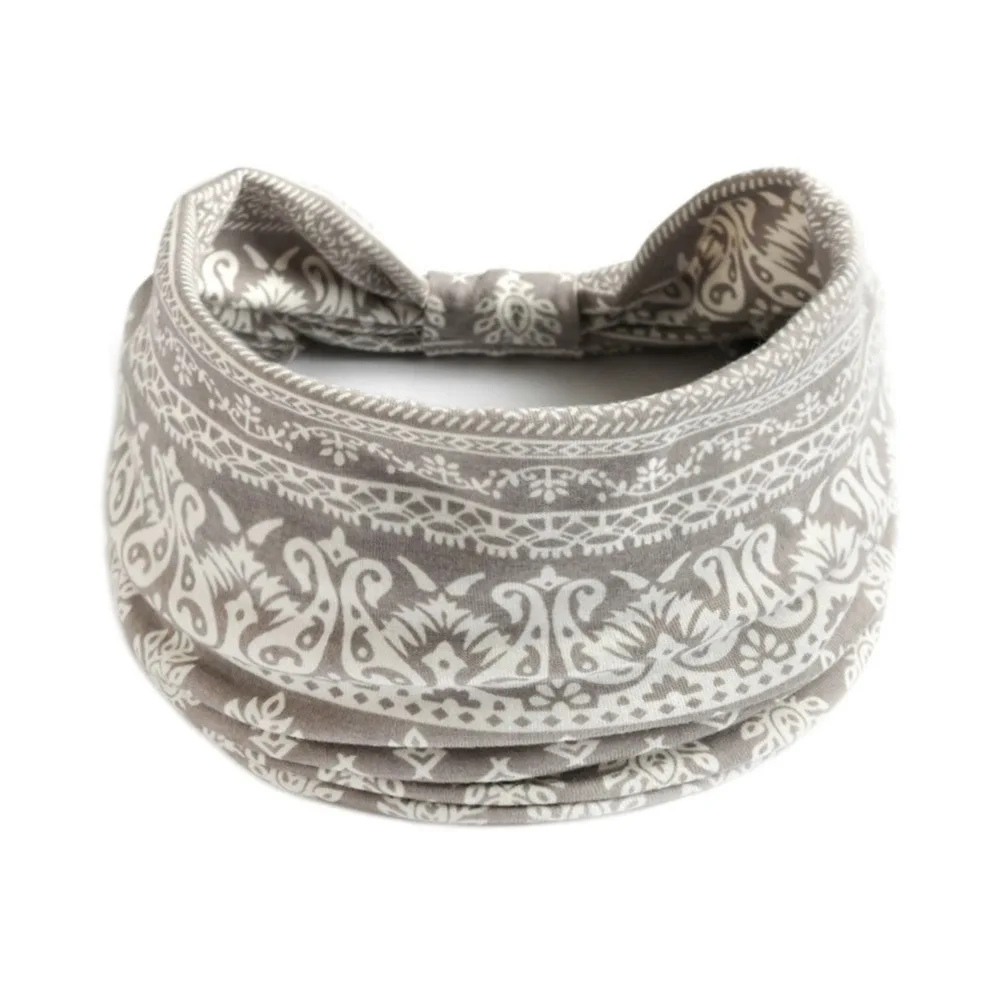Оптовая продажа спортивные широкие Пейсли повязка на голову, для фитнеса, для бега, баскетбола, головные обручи Boho повязка на голову повязкой на голову-чалмой для женщин