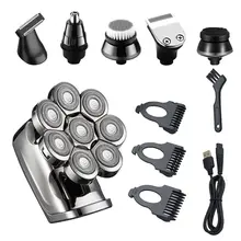 Lanumi LK-8380 Waterproof Rechargeable Skull Mens Grooming Kit Electric Shaver for Men Beard Trimmer Shaving Machine Silver