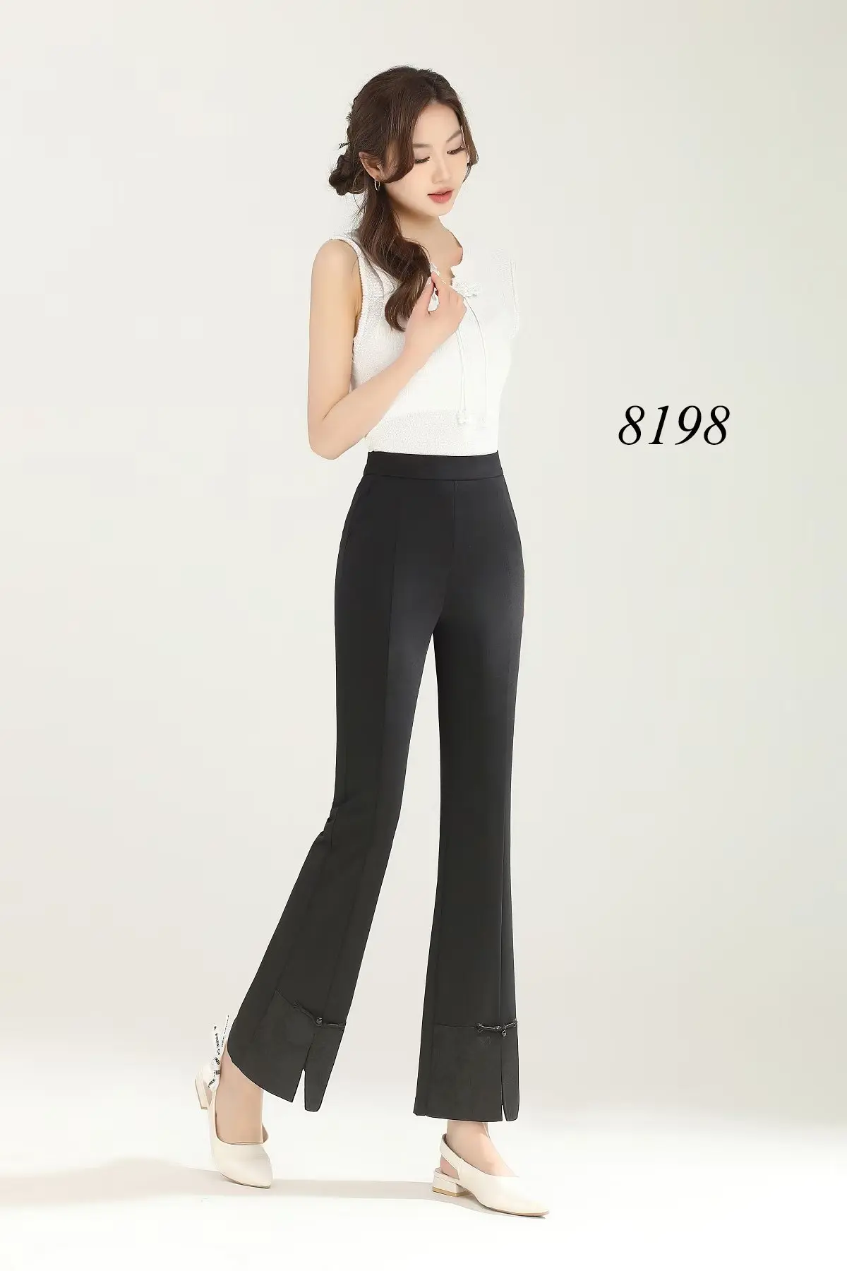 High-waisted Flared Pants Summer Slimming Elegant Fishtail Style Women's Trousers